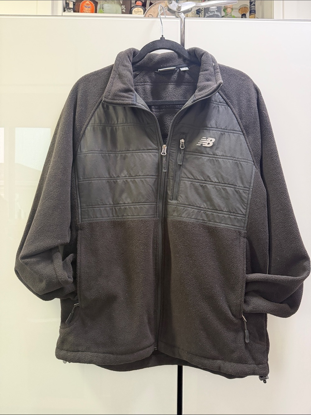 New Balance Men’s Charcoal Grey Quilted Fleece Jacket